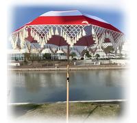 Générique Parasol De Plage 200cm avec Pampilles Parasol De Jardin Style Bohème Parasol D’extérieur Inclinable Design Inclinable Base Non Incluse pour Pelouses Et Piscines(Red)