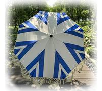 Générique Parasol De Plage 200cm avec Pampilles Parasol De Jardin Style Bohème Parasol D’extérieur Inclinable Design Inclinable Base Non Incluse pour Pelouses Et Piscines(Dark Blue)