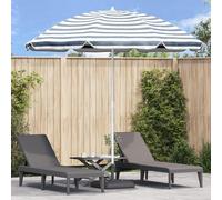 Générique Parasol de Plage avec Pied en Aluminium Bleu et Blanc 300 cm,Parasols & voiles d'ombrage,3.19KG-4010669