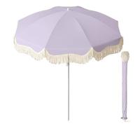 Générique Parasol De Plage avec Pompons Style Bohème Parasol De Jardin Parasol De Terrasse Extérieur Inclinable avec Sac De Transport Design Inclinable Base Non Incluse(Lavender)