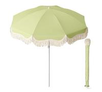 Générique Parasol De Plage avec Pompons Style Bohème Parasol De Jardin Parasol De Terrasse Extérieur Inclinable avec Sac De Transport Design Inclinable Base Non Incluse(Green)