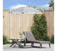 Générique Parasol de Plage avec Poteau en Métal Bleu et Blanc 161x193 cm en Polyester,Parasols & voiles d'ombrage,1.06KG-4010656