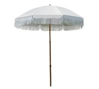 Générique Parasol De Plage Extérieur Blanc Parasol De Jardin Inclinable À 45° Protection UV UPF50+ Revêtement Argent PU Hauteur Réglable Parasol De Terrasse sans Base