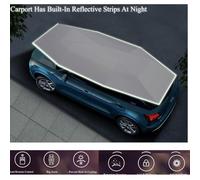 Générique Parasol de Voiture Pliable avec Télécommande, Housse Pare-Soleil Anti-UV Imperméable, Protection Neige Vent Extérieur, Bleu Argent, 4,3/4,80m(Blue,4.30m/14.1ft)