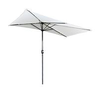 Générique Parasol Demi-Balcon À Manivelle, Parasol Rectangulaire D'extérieur, Imperméable Et Anti-UV, pour Mur, Appartement, Terrasse, Porche, Jardin - 125 × 245 Cm(Blanc)