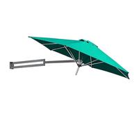 Générique Parasol Déporté Mural De Jardin De 220 Cm, Parasol De Terrasse Extérieur Protection UV, Mât Réglable, Design Inclinable, 8 Baleines Imperméables Et Pare-Soleil Suspendu(Green)