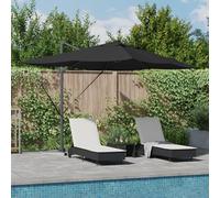 Générique Parasol déporté Roma avec LED Noir 352x251x265 cm Aluminium,Parasols & voiles d'ombrage,25.16KG-42003331