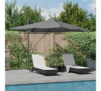 Générique Parasol déporté Roma avec LEDs Anthracite 352x251x265 cm Aluminium,Parasols & voiles d'ombrage,25.16KG-42003329