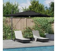 Générique Parasol Déporté Roma avec LEDs Noir 286x285x270 cm Aluminium,Parasols & voiles d'ombrage,23.13KG-42003355