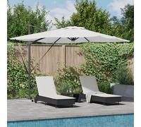 Générique Parasol déporté Roma avec LEDs Sable 286x285x270 cm Aluminium,Parasols & voiles d'ombrage,23.13KG-42003351