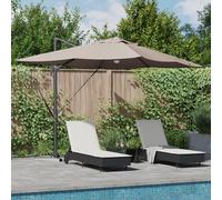 Générique Parasol déporté Roma avec LEDs Taupe, 352x251x265 cm, en Aluminium,Maison & Jardin,Pelouses & Jardins,Vie en extérieur,Parasols & voiles d'ombrage,Taupe,23.46 KG,42003362