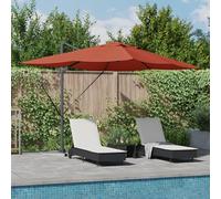 Générique Parasol déporté Roma avec LEDs Terracotta 352x251x265 cm Aluminium,Parasols & voiles d'ombrage,25.16KG-42003334