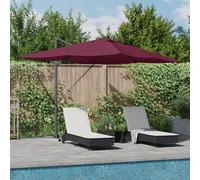 Générique Parasol déporté Roma de avec LED Rouge Bordeaux 352x251x265 cm Aluminium,Parasols & voiles d'ombrage,25.16KG-42003333