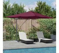 Générique Parasol Roma à Bras Déporté Rouge, Noir 352 x 251 x 265 cm,Maison & Jardin, Pelouses & Jardins, Vie en extérieur, Parasols & voiles d'ombrage, Rouge (Poids 25.16KG)-3333
