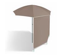 Générique Parasol Rond avec Auvent Pare-Soleil, Parasol De Jardin Terrasse De 190 Cm, Ombrelle De Table De Marché pour Jardin, Pelouse Ou Plage(Brown)