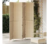 Générique Paravent 4 Panneaux Pliable Beige 196x200 cm en Poly rotin,Séparateurs de pièces,15.2KG-42003679