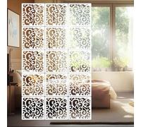 Générique Paravent décoratif en Bois et Plastique à Monter soi-même, 60 pièces, pour la Maison et Le Bureau, Panneau Blanc élégant, séparateur de pièce Suspendu Polyvalent