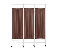 Générique Paravent médical Portable, séparateur de pièce Pliable de 1,8 m de Haut, 3 à 6 Panneaux, avec roulettes, pour hôpitaux, Salons de beauté, Bureaux et cliniques (Couleur : Marron, Ta