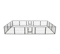 Générique Parc pour Chiens 16 Panneaux Acier 60 x 80 cm Noir,Niches & enclos pour Chiens,32.4KG-275492
