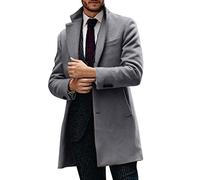 Générique Pardessus Homme Mi Saison Bureau Affaires Veste Blazer Couleur Unie à Manches Longues Manteau Long Trench Boutonnées Veste Coupe-Vent Cintrée Caban avec Poches Manteaux D'Hiver Chic