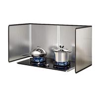 Générique Pare-éclaboussures d'huile, Pare-Graisse pour crédence de cuisinière en Acier Inoxydable, Panneau de Protection Pliable, Protection Anti-éclaboussures de Cuisine (Argent, 45 x 80 x 45 cm)