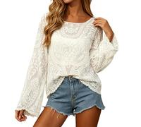 Générique Paréo de Plage élégant en Maille Unie, léger et Discret, idéal pour se protéger du Soleil et Porter Le Maillot de Bain. (White, One Size)