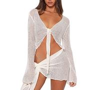 Générique Pareo Femme Robe Cocktail Chic Kimono Plage Beach Cover Up Djellaba Chale Maillot De Bain Couvrant Tenue Transparent Caftan Jupe Paréo Femme、 Dentelle Tunique Grande Taille Cache Gandoura