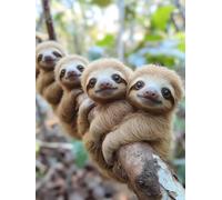 Générique Paresseux 5D Diamond Painting Adulte Grand Format Animal, Diamond Painting Kit Broderie Tableau Diamant Adulte Complet Carré, Diamant Point de Croix Peinture, Cadeau Femme 40x60cm 7-5315D