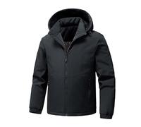 Générique Parka Homme Hiver Veste à Capuche Coton Chaud Manteau Grande Taille Blousons en Peluche Épaissi Manteaux Thermique Plein Air Coupe-Vent Confortable Quotidien Doudoune Ski Noir 5XL