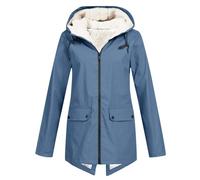 Générique Parka Imperméable Femme Manteau D'hiver Capuche Fourrée Coupe-Vent Zippé Veste Extérieur Chaude Mode Vetement Femme Grande Taille, Bleu ciel, 4XL