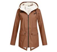 Générique Parka Imperméable Femme Manteau D'hiver Capuche Fourrée Coupe-Vent Zippé Veste Extérieur Chaude Mode Vetement Femme Grande Taille