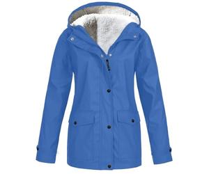 Générique Parka Imperméable Femme Manteau D'hiver Capuche Fourrée Coupe-Vent Zippé Veste Extérieur Chaude Mode Vetement Femme Grande Taille