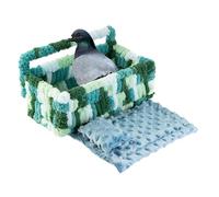 Générique Parrot Bed Cage, Large Breathable Parrot Nest, Rough Velvet 27x16x13cm with Cushion and Pillow, Soft Warm Bed for Napping, Relaxing, Resting, Comfortable Bird Sleeping Space