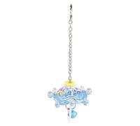 Générique Parrot Color Bead Toy Boredom Breaker - PC 8x8x3cm 65g Rope 20cm - Hanging Chew Windmill Bird Toys for Cage - Self Play Interactive Parakeet Accessory
