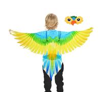 Générique Parrot Costume - 112cm Wings Costume Set | Polyester Lightweight Durable Animal Dress Up Outfit with Bird Masķ - Colorful Role Play Cape | Kids Halloween Party Cosplay Fancy Dress Gift