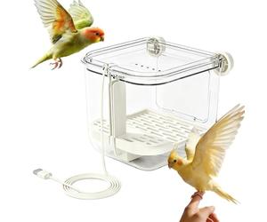 Générique Parrot Shower - Automatic Circulating Cockatiel Bathing | Finches Cage Bath Tub for Pet Parents Animal Lovers Trainers Macaw Conure Shelters Zoo Aviaries Living Room Bedroom Home