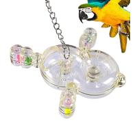 Générique Parrot Spinner Toy, Parakeet Transparent Wheel Toys, 6.89x5.91 inches, Interactive Bird Feeder, Design Mental Stimulation for Pet Birds Entertainment and Training, Multicolor