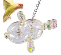 Générique Parrot Spinner Toy, Rotating Rattle Transparent Toy, 6.89x5.91 inches Interactive Wheel Design, Multiple Feeding Holes, Bird Toys for African Grey, Conure, Budgies and Parakeets