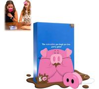 Générique Party Game Laugh and You Lose 150 Challenge Cards 5 Pig's Nose 60 Tokens Mud Family Game Fun Family Game 2-5 Players from 8 Years Old Family Friends Couples