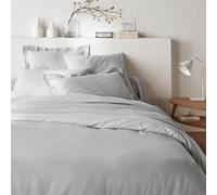 Générique Parure de Draps 4 Pièces Unie 2 Places - 1 Drap Plat + 1 Drap Housse (au Choix) + 2 Taies d'oreiller 65 x 65 cm - 100% Coton 57 Fils/cm² - Haute Qualite (Argent, 160 X 200 CM)