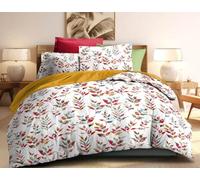 Générique Parure de Draps imprimé 4 Pièces 2 Places - 1 Drap Plat + 1 Drap Housse (160 cm ou 180 cm) + 2 Taies d'oreiller 65 x 65 cm - 100% Coton 57 Fils/cm² - Haute Qualite (Vitamina, 160 X 200 CM)