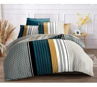 Générique Parure de Draps imprimé 4 Pièces 2 Places - 1 Drap Plat + 1 Drap Housse (160 cm ou 180 cm) + 2 Taies d'oreiller 65 x 65 cm - 100% Coton 57 Fils/cm² - Haute Qualite (KOÎ, 160 X 200 CM)