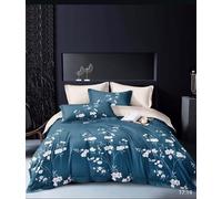 Générique Parure de Draps imprimé 4 Pièces 2 Places - 1 Drap Plat + 1 Drap Housse (au Choix) + 2 Taies d'oreiller 65 x 65 cm - 100% Coton 57 Fils/cm² - Haute Qualite (Bleu, 180 X 200 CM)