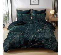Générique Parure De Lit 1/2 Personne 140x200 cm Feuilles De Monstera Tropicales 3D Housse De Couette Sets de Housses De Couettes Adulte Ado Enfants, avec 2 Taies d'oreiller 65x65 cm