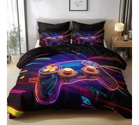 Générique Parure De Lit 1/2 Personne 140x200 cm Manette De Jeu Lumineuse 3D Housse De Couette Sets de Housses De Couettes Adulte Ado Enfants, avec 2 Taies d'oreiller 65x65 cm