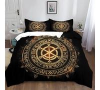 Générique Parure De Lit 1/2 Personne 140x200 cm Totem Viking Abstrait Parure De Lit Motif 3D Housse Couette avec Fermeture Éclair, Sets De Housse Couette avec 2 Taies d'oreiller