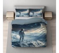 Générique Parure de Lit 200x200 Science-Fiction, Housse de Couette 200x200 Astronaute, Housses de Couettes et 2 Taies d'oreiller 65x65 cm, Microfibre Douce et Résistante A832