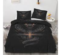 Générique Parure de Lit 220x240 cm Serpent Housse de Couette Gothique Viking, Ensemble Literie Microfibre Douce, Housse Couette avec 2 Taies d'oreiller 65x65 cm