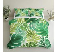 Générique Parure de Lit 240x260 Adult Monstera Deliciosa, Housse de Couette 2 Personnes Aquarelle Feuilles Tropicale, Ensemble de Literie en Microfibre Doux avec 2 Taies 65x65 GS*15
