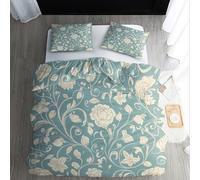 Générique Parure de Lit 240x260 cm Floral Vintage, Housse de Couette Fleur William Morris, Doux Microfibre Fermeture Éclair, Contenu Deux Taie Oreiller 65x65 cm S-3